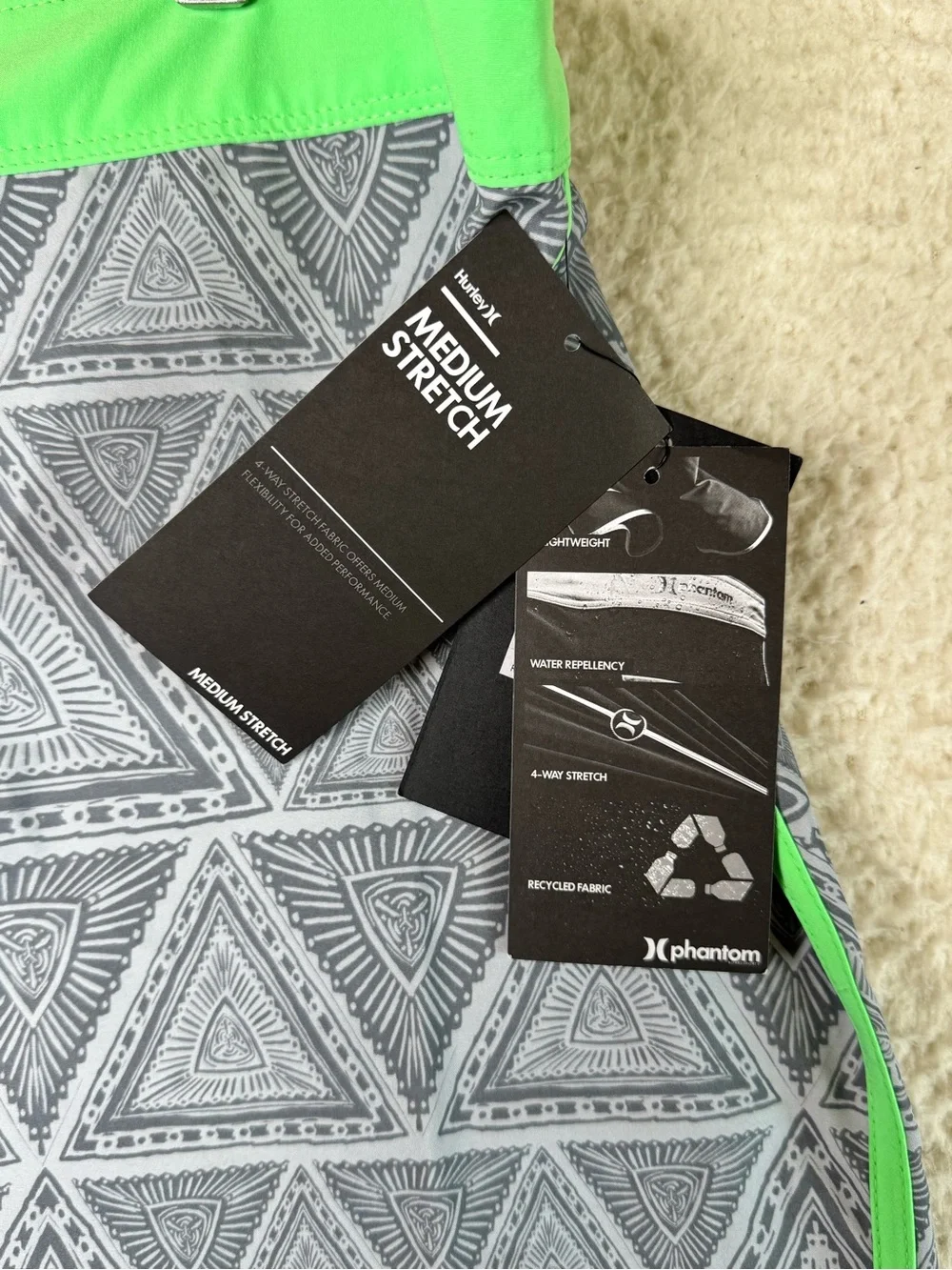 Hurley Phantom Sideways Boardshort Board Shorts Gray / Green Men's Size 40
